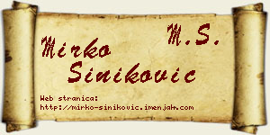 Mirko Šiniković vizit kartica